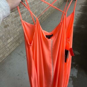 NWT My Michelle Neon Orange Midi Dress